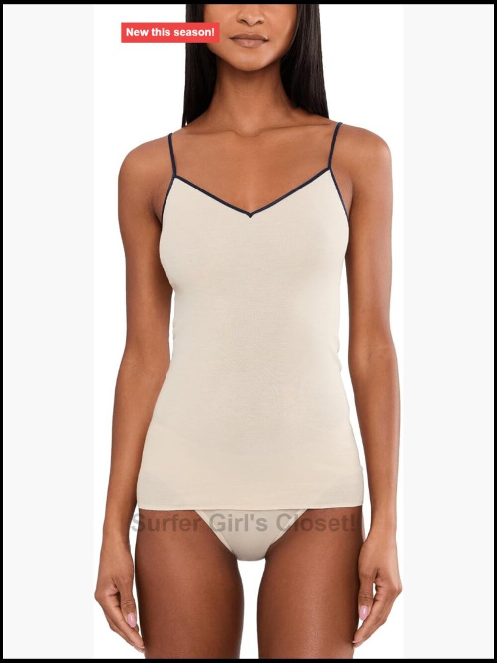 Cotton Seamless V-Neck Spaghetti Camisole Adjustable Straps Tank